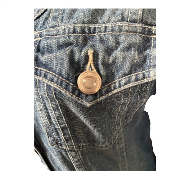 HENNES midi denim long sleeve button up dress 8 EUC - Picture 4 of 9